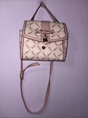 Juicy Couture Cream and Pink Logo Top-Handle Crossbody